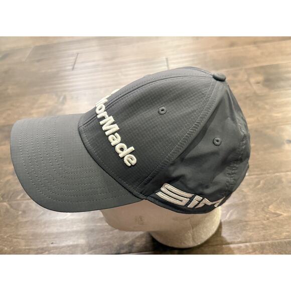 TaylorMade Gray White SIM TP5 Adjustable Strapback Golf Hat Baseball Cap - Picture 4 of 9